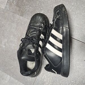 Black with white Adidas Superstar 9.5 mens